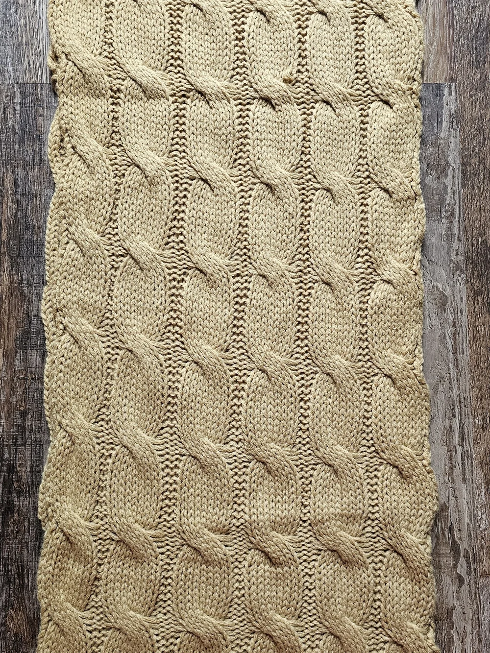 C.C Cable Knit Scarf in Mustard Yellow